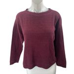 ZARA Women's Maroon Textured Knit Crewneck Long Sleeve Shirt Sweater Top Size M Photo 0