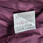 Laura Ashley Vintage Burgundy Herringbone Wool Blend Button Front Long Over Coat Photo 5