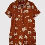 Storia Womens Romper Rust The Faded Daisy Print Playsuit Short Sleeve Boho Small Photo 1