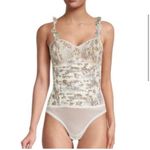 Free People  weekend plans bodysuit in tea combo floral sheer ruffles Photo 4