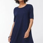 Chico's Chico’s Seamed Cotton Slub T-Shirt Dress Navy Blue. Size 4/ 0. Photo 1