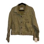 Free People  "We the Free" Tan Denim Jacket Button Up Women's Size XL NWT Photo 0