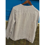 Tahari Women's Beige Linen Button-Down Shirt Size L Photo 1