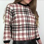 W By Worth Bouclé Knit Plaid Top | Size S Photo 4