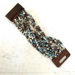 The Beaded Soul multi strand blue white and gold beaded bracelet Photo 3