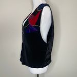 Vintage Crazy Quilt Patch Coastal Cowgirl Vest Large velvet Red Photo 2