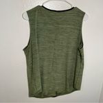 Ava James  Sleeveless Split Neck Blouse Green Marled Photo 6