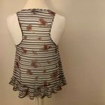 Living Doll Sz S ADORABLE Sheer Sleeveless Top W Floral Details Photo 3