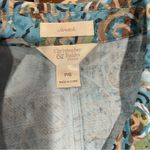 Christopher & Banks Cute aqua swirl cotton canvas jacket pockets chunky buttton front stretch Photo 11