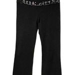 Lululemon Womens Size 4 Black Reversible Flare Leg Groove Pants Printed Waist Photo 0