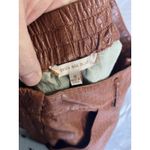 Skies Are Blue Camel Vegan-leather Straight Leg Pants M Embossed Photo 7