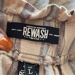 REWASH  | Tan Striped Paper Bag Cropped Pants Sz L Photo 7