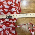 Tulle Red White Geometric Print Romper Ruffle Details Tie Waist Boho‎ Chic Size L Photo 1