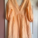 H&M Orange Linen  Blend Mini Dress Photo 2