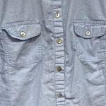 Long sleeve light weight jean blue , half button Size M Photo 3