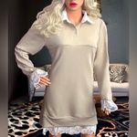 Jumper Dress With Lace Detailing White Photo 12