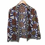 Maliparmi Shacket designer shirt jacket fluid tribal glass Anthro button Photo 1
