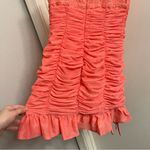 Mistress Rocks  Coral Lace Ruched Mini Dress Small Photo 9