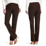 Lafayette 148 Stretch-Wool Wide Leg Pants Size 12 Brown Photo 1