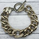 Victoria's Secret Gold Tone Chain Link Bracelet Rhinestones Toggle Clasp 8 in. Photo 3