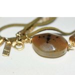 Source Unknown Vtg. INC Green Leather/Gold Tone Double Layer 5" Brown Stone Tassel 36" Necklace Photo 3