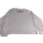 ZARA Embellished Collar Sweatshirt Ivory Pullover Long Sleeve Holiday Party LG Photo 1