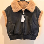 Jason Wu NWT Double Sided Zip Up Bomber Vest Black Size M Photo 0