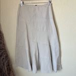 Sandro  sportswear cream linen blend patchwork midi skirt Photo 1
