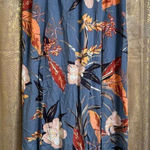 Patrons of Peace  Light Blue Floral Tropical Flowy Side Slit Maxi Skirt Small Photo 0