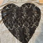 Romeo + Juliet Couture Romeo and Juliet Gray Tank Top Size Medium with Black Lace Heart Detailing on th Photo 2