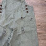 easel  Overalls Womens Size Small Green Wide Leg Boho Distressed Bib Neutral Photo 3