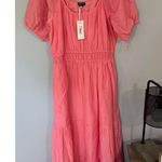 Vineyard Vines NWT  Tiered Maxi Dress Cayman Pink Womens Size Medium Short Sleeve Photo 6