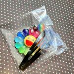Handmade Kawaii y2k retro smiley rainbow sunflower dangle hair clip โ๏ธ๐๐ Photo 3