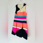 Julie Brown Harlyn Striped Neon Colorblock Fit & Flare Sleeveless Dress Size 8 Photo 5