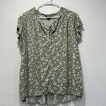 Buffalo David Bitton sage green floral short sleeve blouse top for women Photo 1