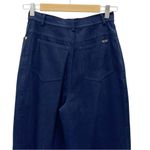 St. John  Sport Pants Size 4 Navy Blue Straight Leg Stretch Trousers Logo Button Photo 5