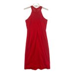 Red Lace Halter Midi Dress BBonfinedress Ruched Tulip Hem Cocktail Womens M NWOT Size M Photo 5
