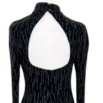 Roberta High Neck Long Sleeve Long Embellishments Black Gown Dress Size Medium Photo 4