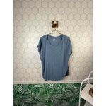 Pilcro Blue Mixed Media Blue Plaid Short Sleeve Cuffed T-Shirt - Size - Small Photo 3