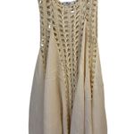 Dasayo Crochet Gauze Sleeveless Beach Cover Up Tunic Top Scoop Neck Beige OS Size L Photo 0