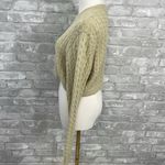 We Wore What DANIELLE BERNSTEIN  Cable Knit Tan Cropped Sweater Photo 2