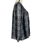 Apt. 9  Large Trapeze Top Floral Square Neck Long Balloon Sleeves Lined Black New Photo 4