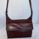 Fossil Vintage  Sasha Dark Brown Leather Crossbody Saddle Bag Double Sided Purse Photo 3