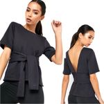 Nike  Studio Dri-Fit Short Sleeve Yoga Tie Top Medium Photo 4