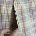 Preppy Plaid Silk‎ Blend Belted Skirt | Size 12 | NWT Orange Photo 2