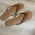 J.Crew Brown Animal Print Thong Flip Flop Sandals Size 10 Photo 3