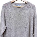 ZARA ‎ Boho Oatmeal Slouchy Open Crochet Weave sweater size M Photo 3