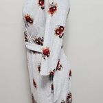 Tacera gray floral hacci knit belted surplice dress size medium Photo 4