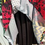 Eshakti  Black and Multicolor Patchwork Midi Dress Photo 6