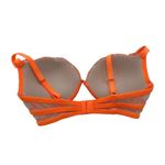 Victoria's Secret Victoria’s Secret Padded Demi Underwire Push Up Bra Neon Orange Lace 34D Photo 3